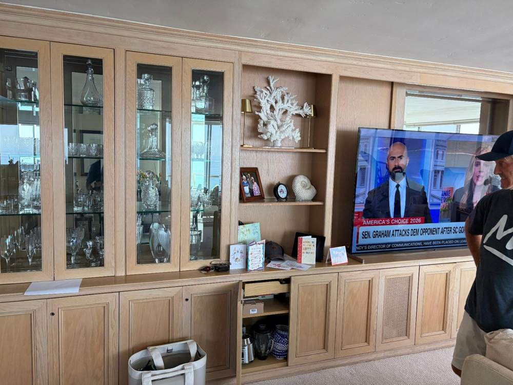 Built-in cabinet, shelving, and lower storage