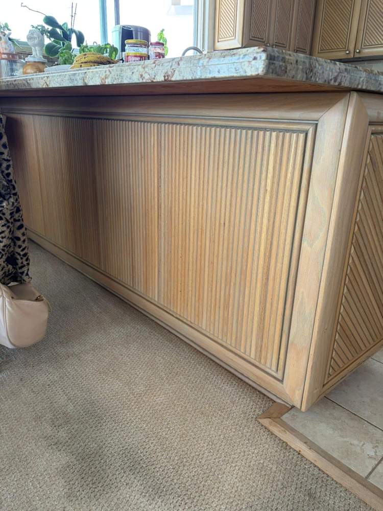 Lower kitchen cabinetry and end panel
