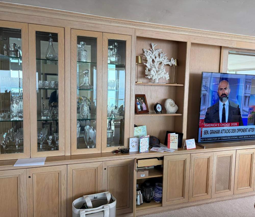Existing built-in cabinetry at the Palos Verdes condo